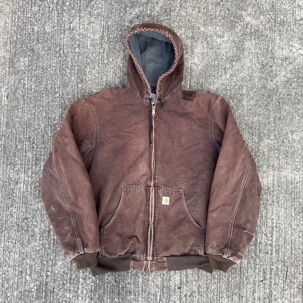 Vintage Carhartt Faded Brown Hooded Jacket