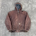 Vintage Carhartt Faded Brown Hooded Jacket