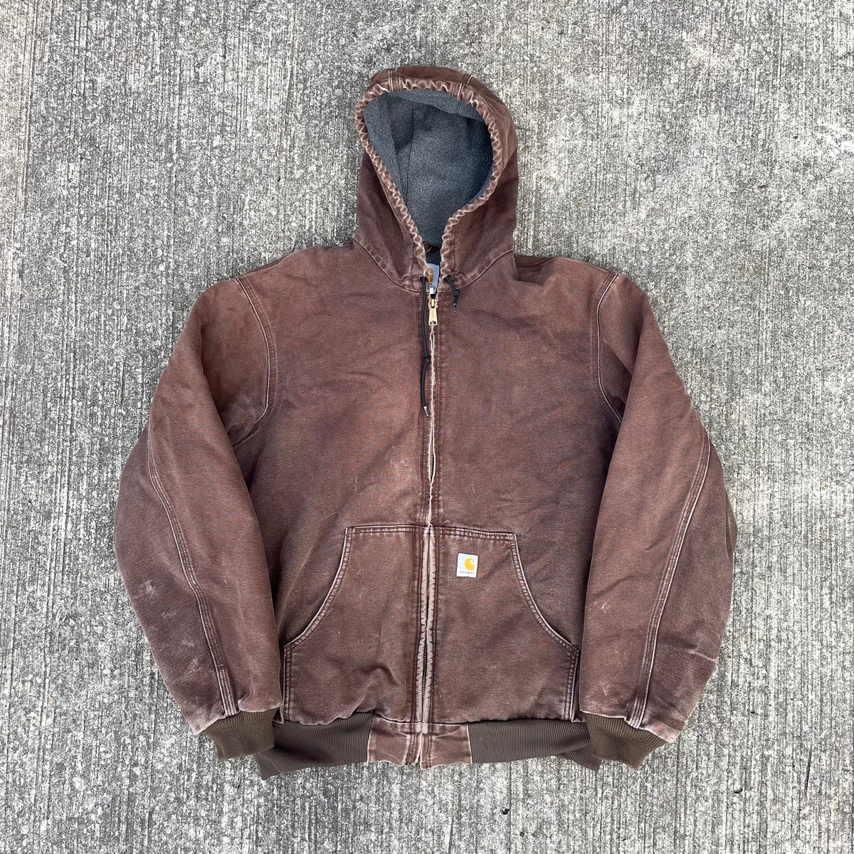 Vintage Carhartt Faded Brown Hooded Jacket