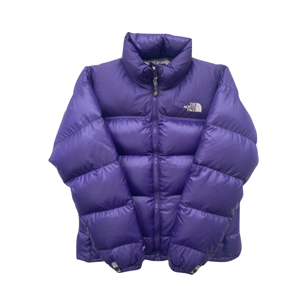 The North Face Womens Purple Puffer Jacket WITH BACK DAMAGE