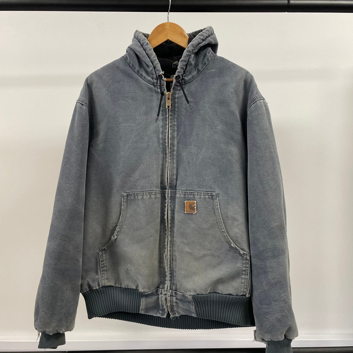 Vintage Carhartt Faded Grey Hooded Jacket