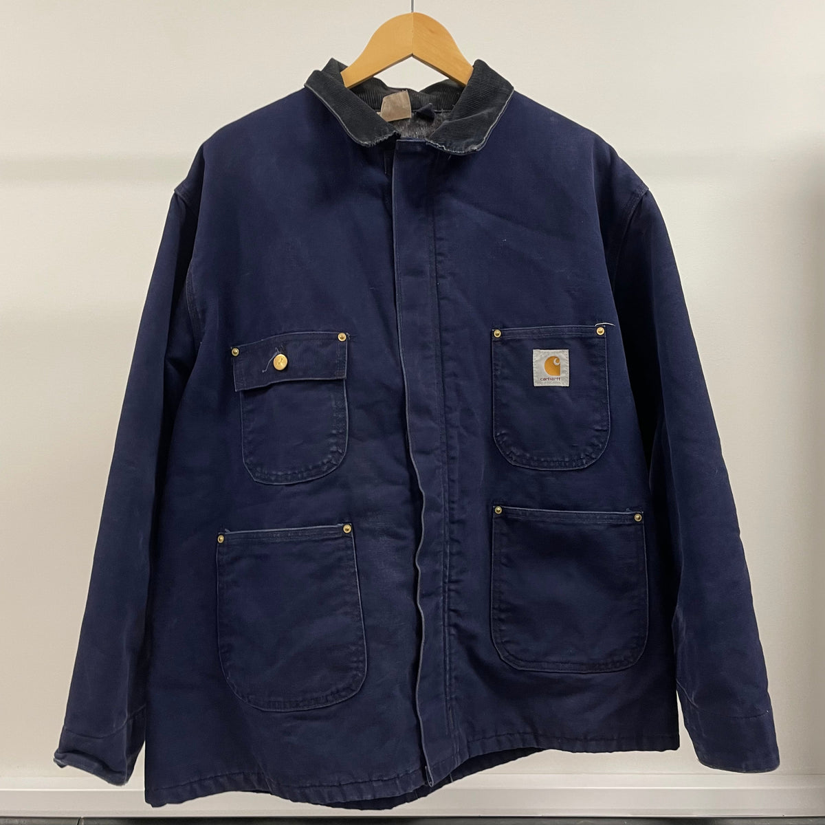 Vintage Carhartt Navy Blue Collared Jacket
