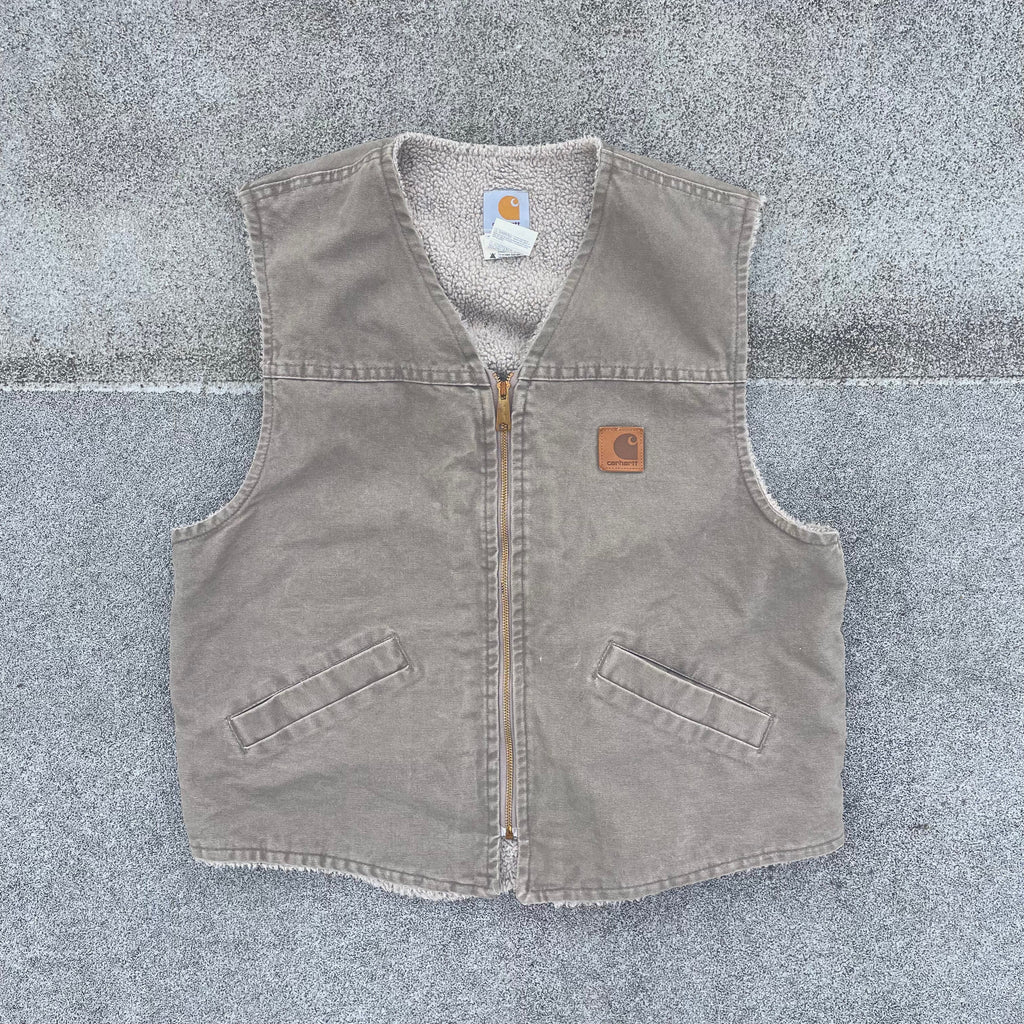 Vintage Carhartt Beige / Sand Brown Gilet Jacket