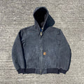 Vintage Carhartt Faded Black Hooded Jacket