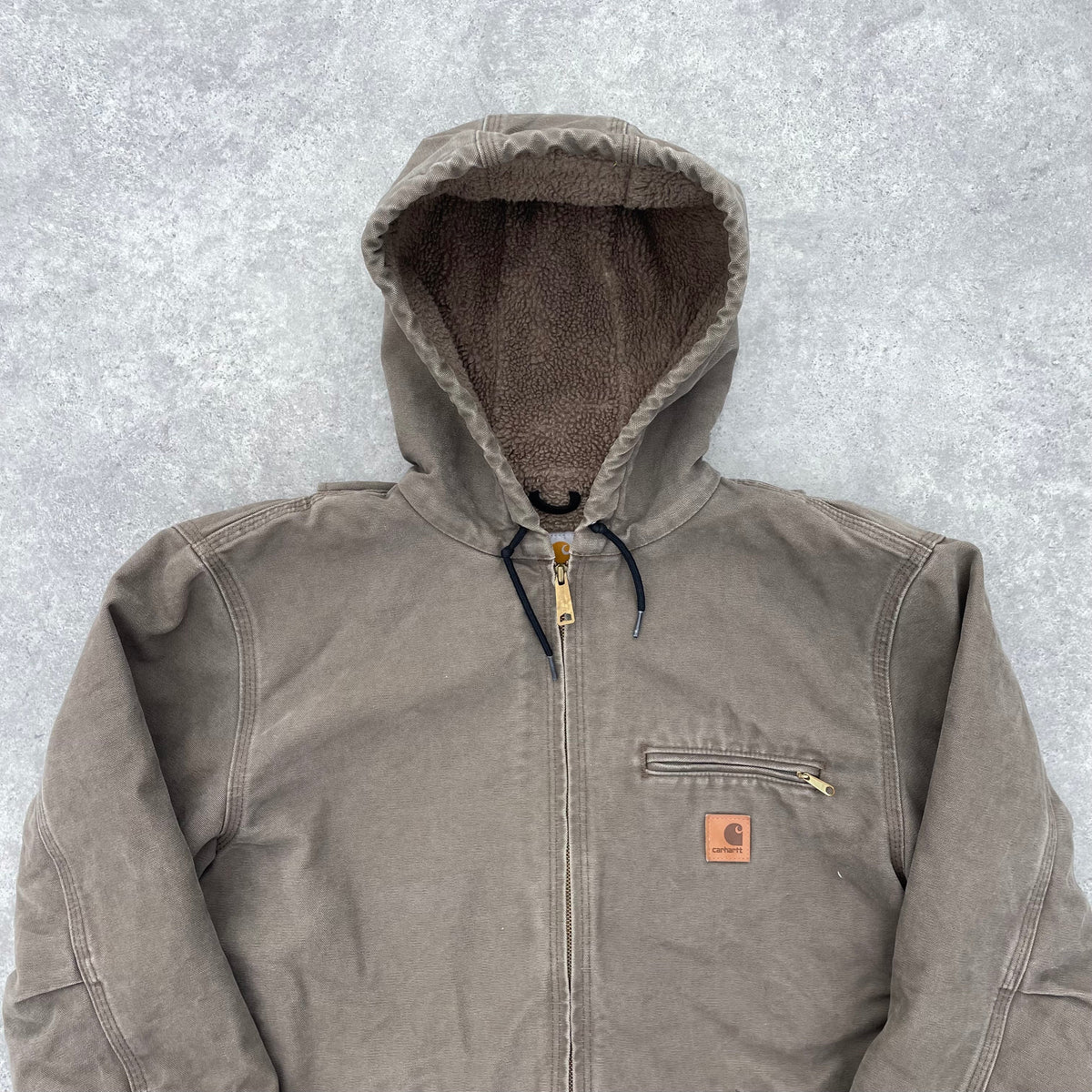 Vintage Carhartt Faded Beige Hooded Jacket