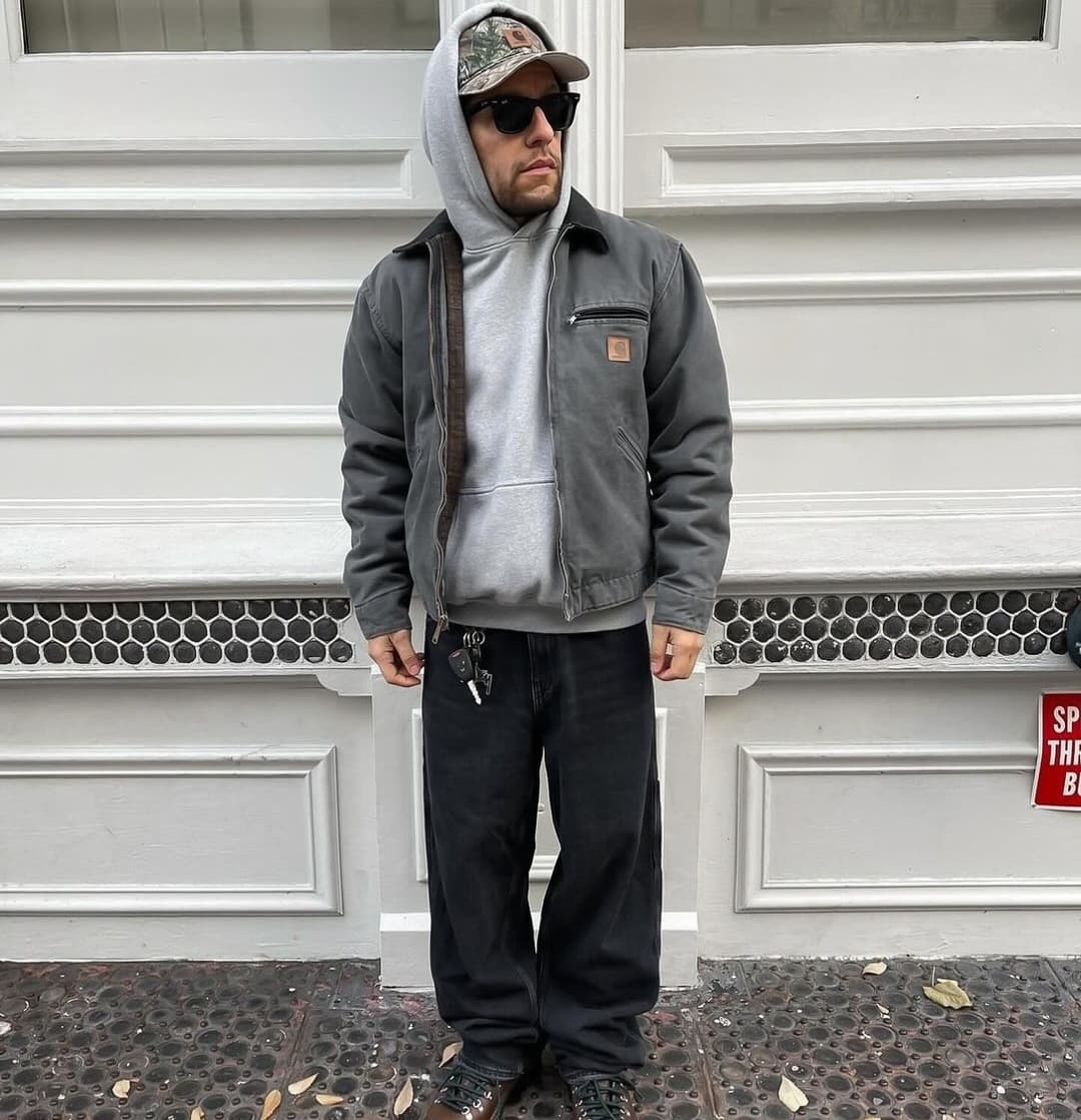 Vintage Carhartt Faded Grey Detroit Jacket