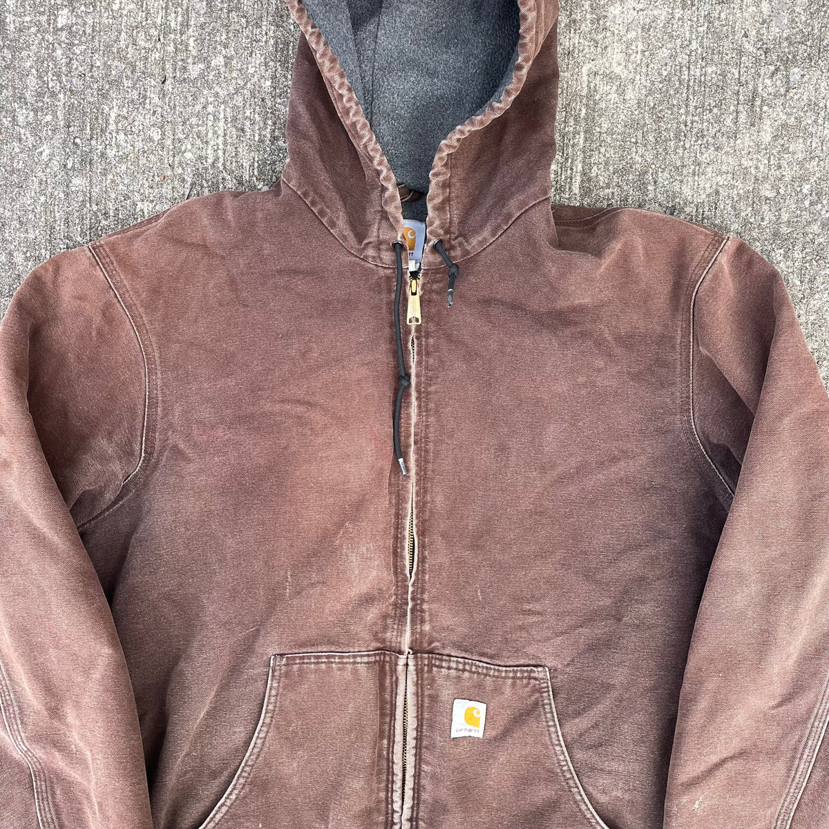 Vintage Carhartt Faded Brown Hooded Jacket