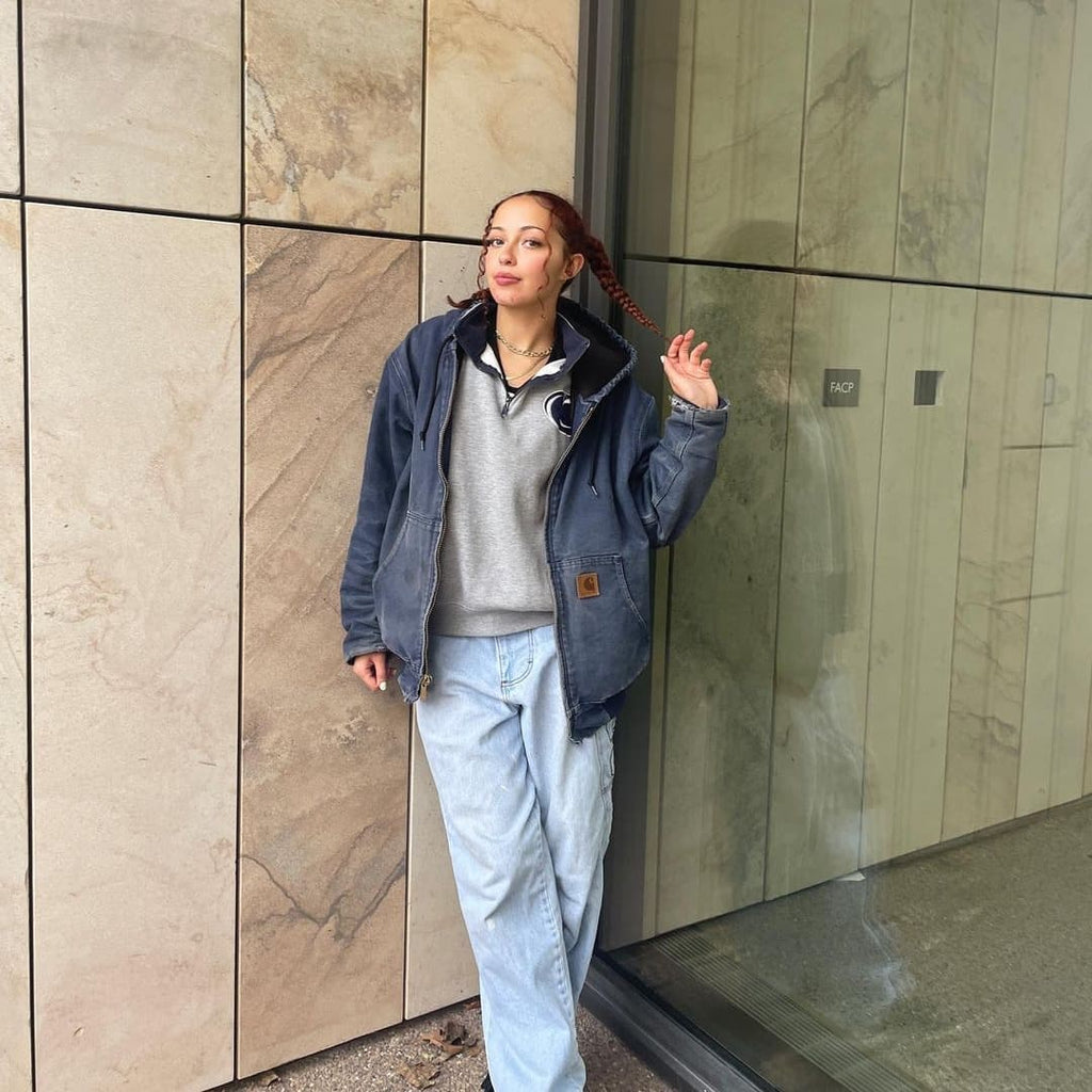 Vintage Carhartt Blue Hooded Jacket