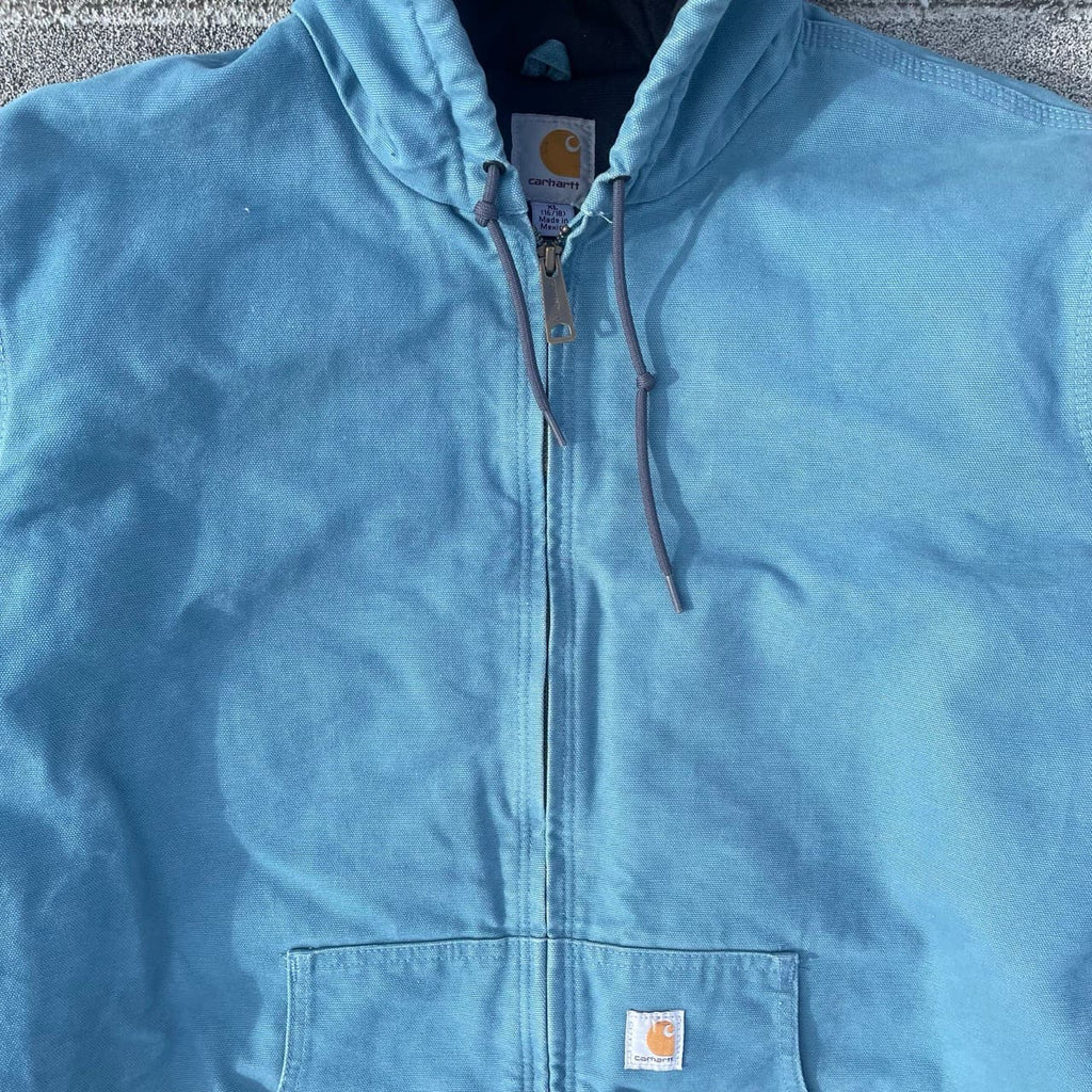 Vintage Carhartt Aqua Blue Hooded Jacket