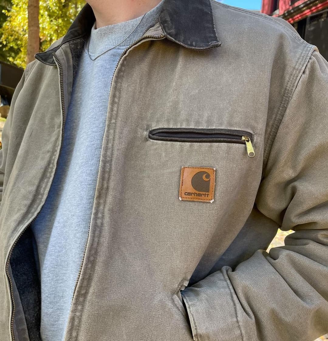 Vintage Carhartt Beige Detroit Jacket