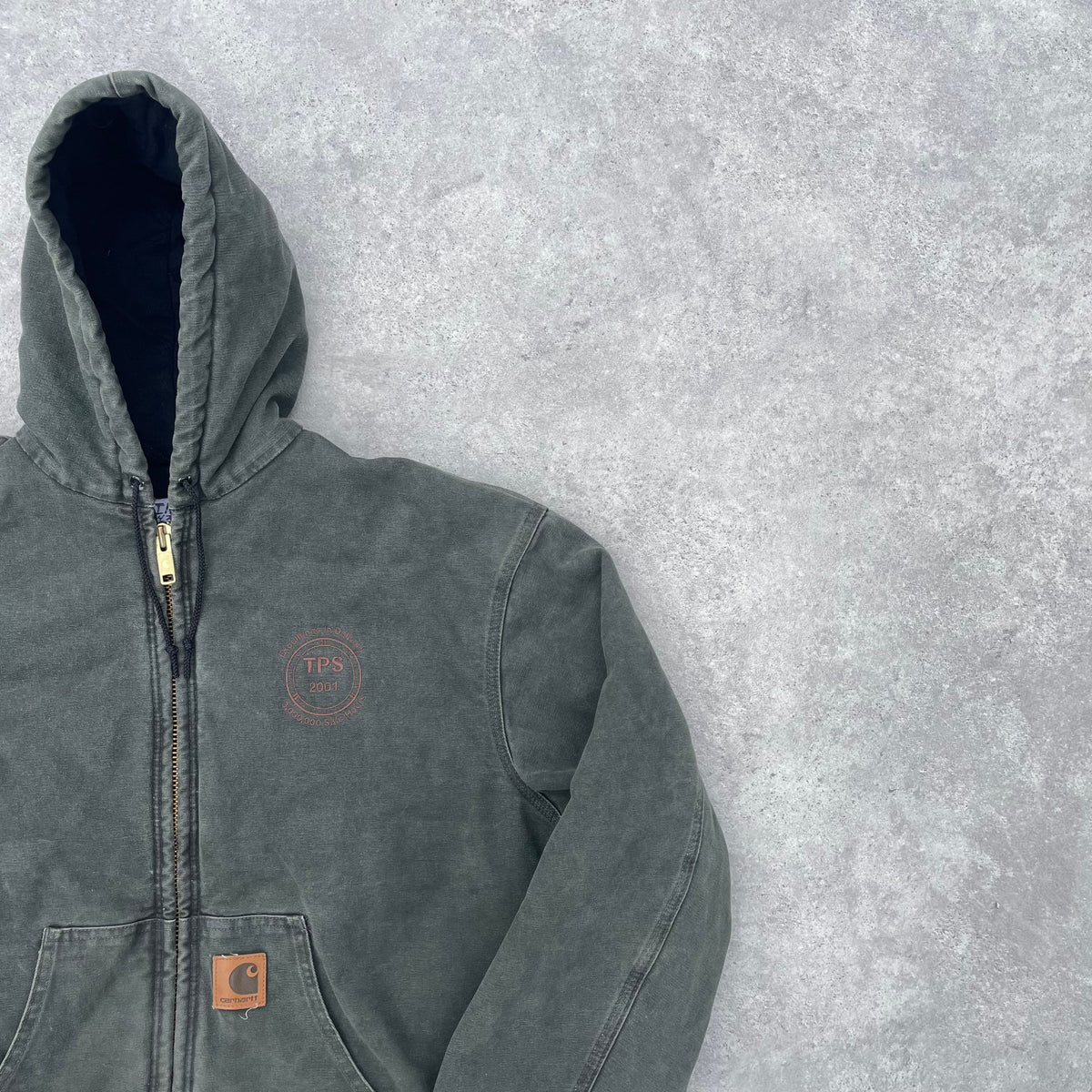 Vintage Carhartt Faded Green Hooded Jacket