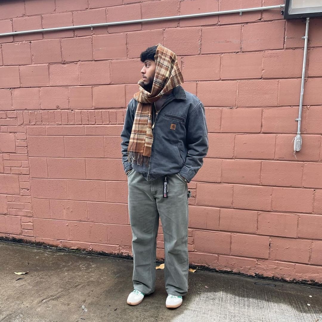 Vintage Carhartt Faded Grey Detroit Jacket