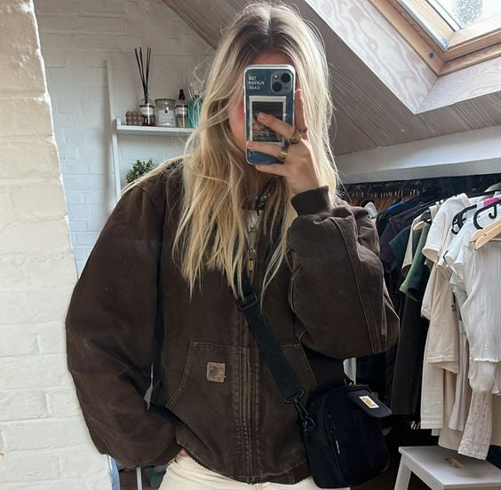 Vintage Carhartt Brown Hooded Jacket