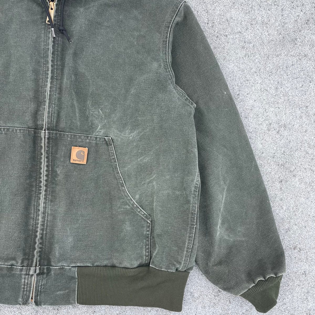 Vintage Carhartt Faded Green Hooded Jacket