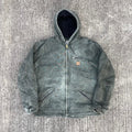 Vintage Carhartt Faded Green Hooded Jacket