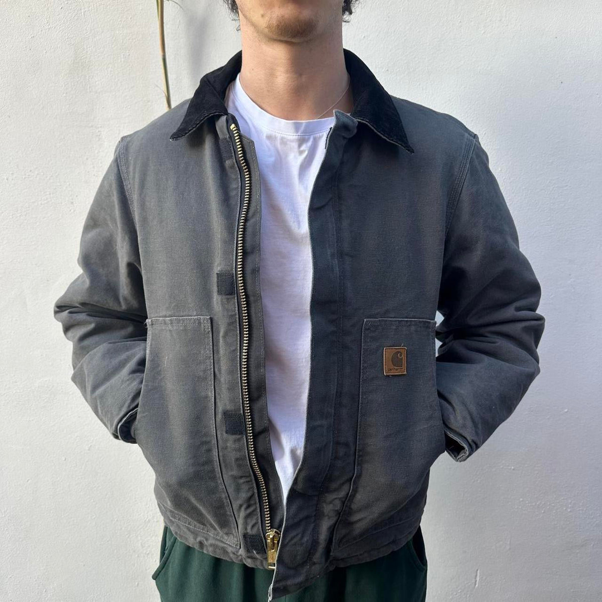 Vintage Carhartt Faded Grey Chore Detroit Jacket
