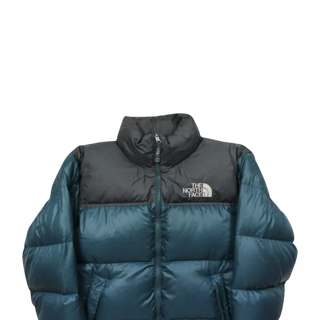 The North Face Sea Green Blue Puffer Jacket WITH STAIN