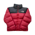 The North Face Light Maroon Red Puffer Jacket WITH STAINS