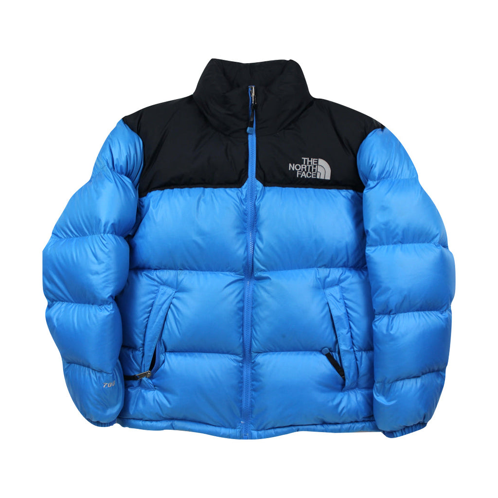 The North Face Baby Blue Puffer Jacket WITH STAIN & REPAIR