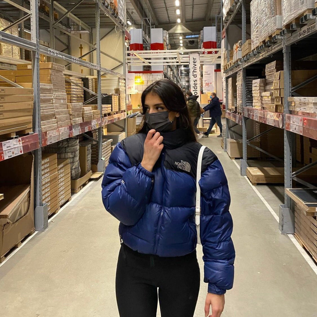 The North Face Navy Blue Puffer Jacket WITH STAIN