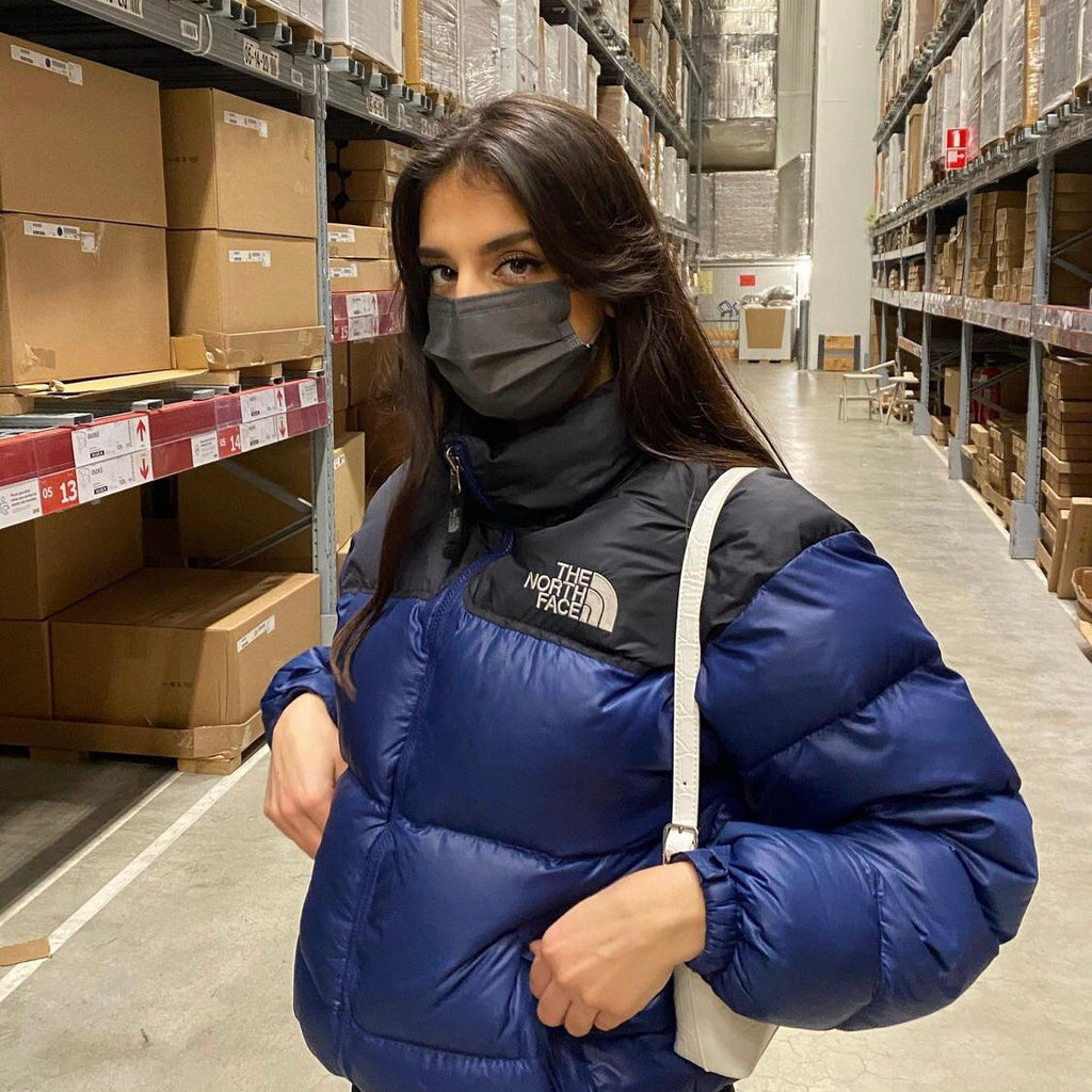 The North Face Navy Blue Puffer Jacket WITH STAIN