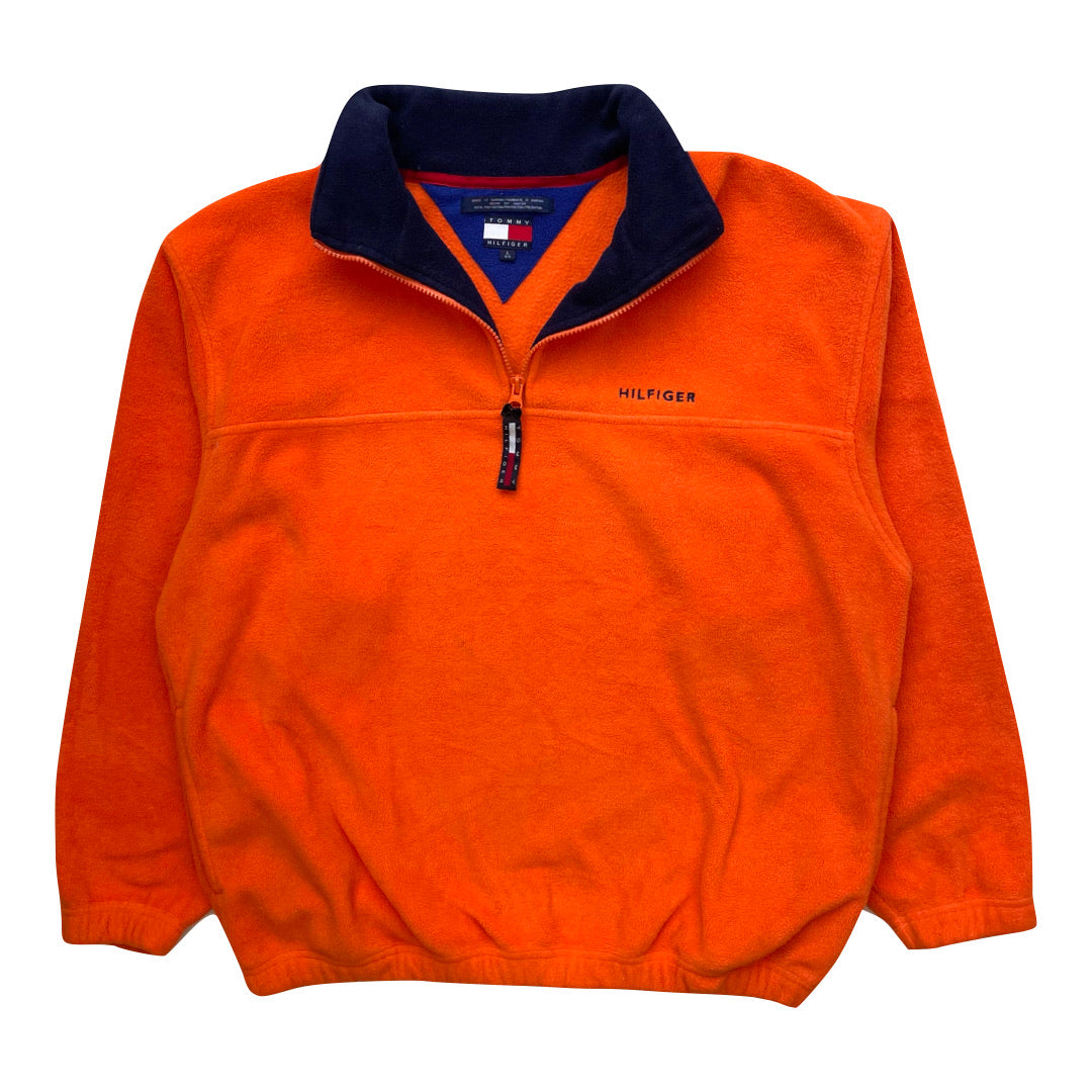 Tommy Hilfiger Orange 1/4 Zip Fleece Jumper