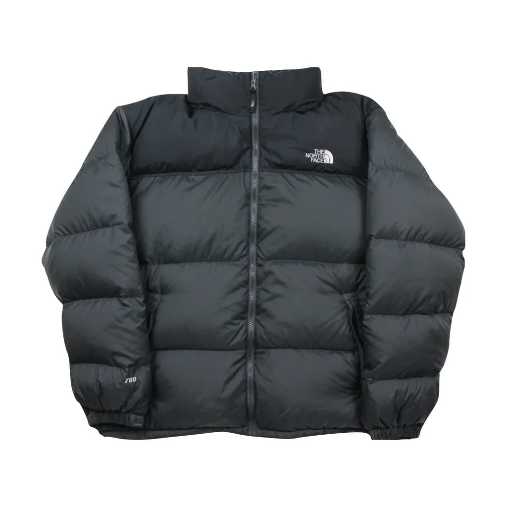 The North Face Dark Grey Matte Puffer Jacket WITH STAIN