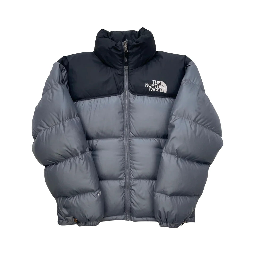 The North Face Grey Puffer Jacket WITH STAIN