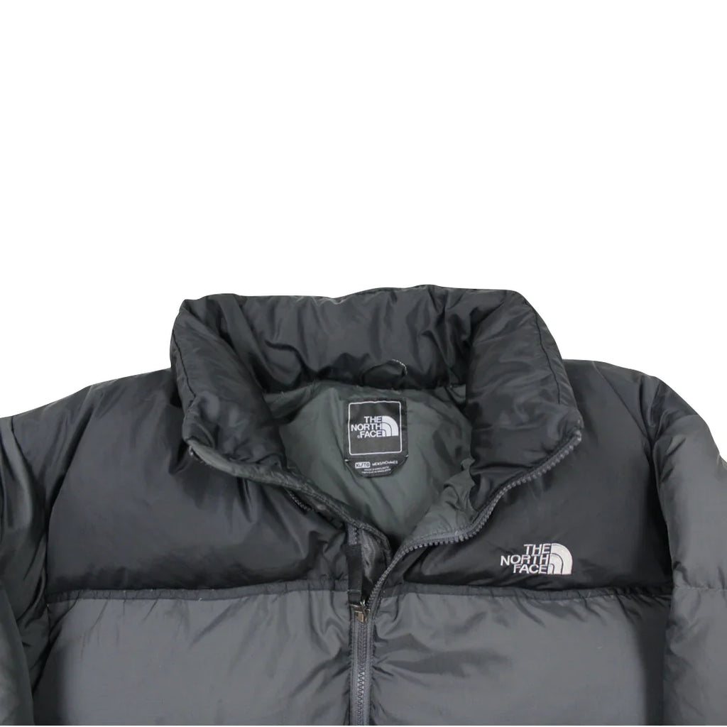 The North Face Dark Grey Matte Puffer Jacket WITH STAIN
