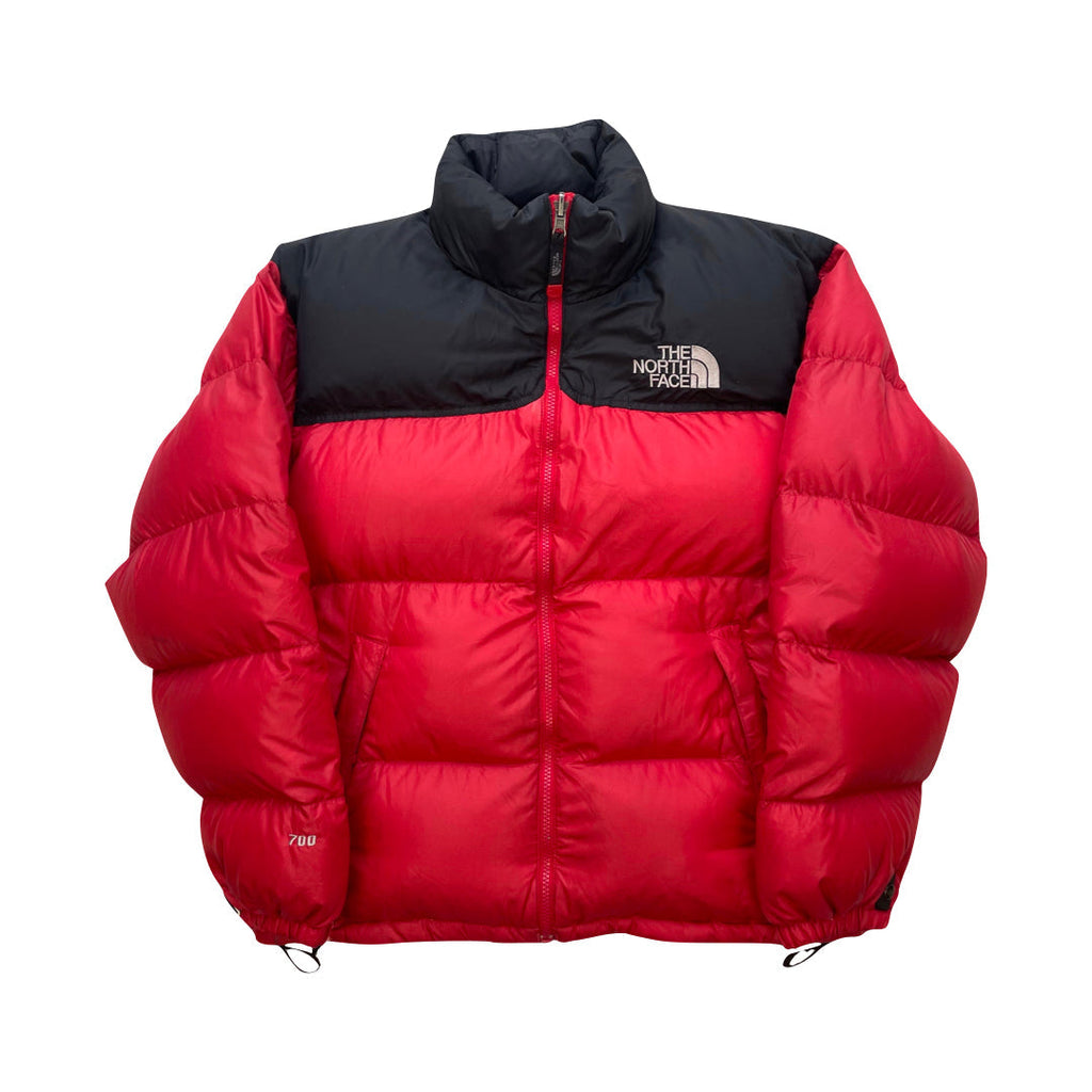 The North Face Red Puffer Jacket WITH STAIN ON SLEEVE