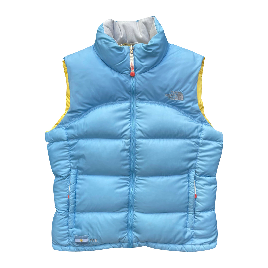 The North Face Women’s Baby Blue & Yellow Gilet Puffer Jacket