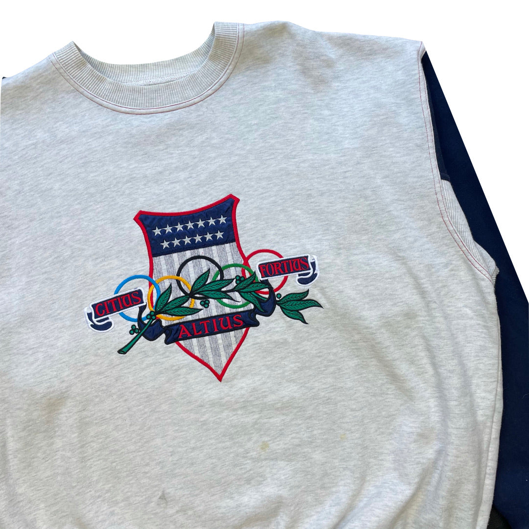 Adidas Grey / Navy Blue Olympics Sweatshirt