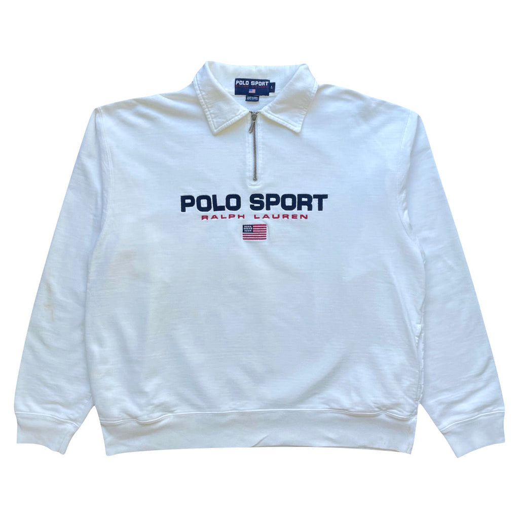Ralph Lauren Polo Sport White 1/4 Zip Sweatshirt