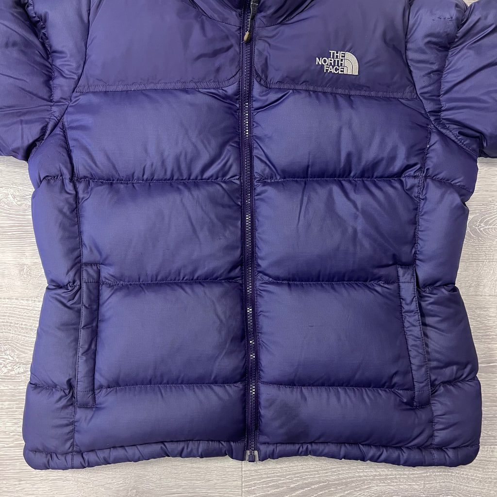The North Face Womens Purple Puffer Jacket WITH STAIN
