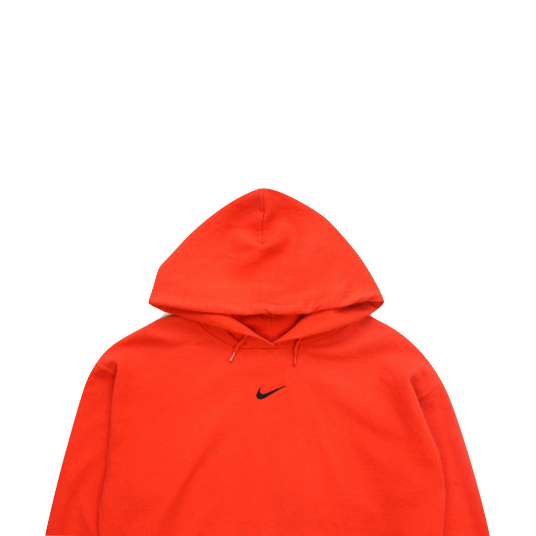 Nike Orange Center Logo Hoodie Sweatshirt