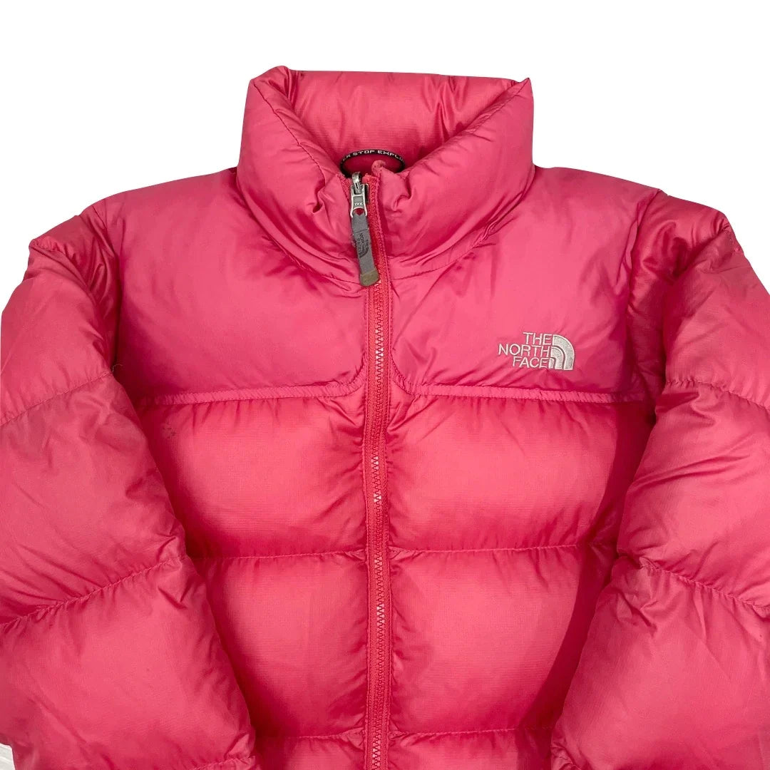 The North Face Womens Faded Red / Pink Puffer Jacket WITH STAIN