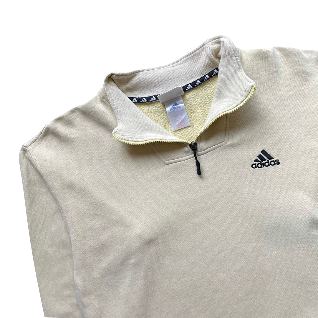 Adidas Light Beige/Brown 1/4 Zip Sweatshirt