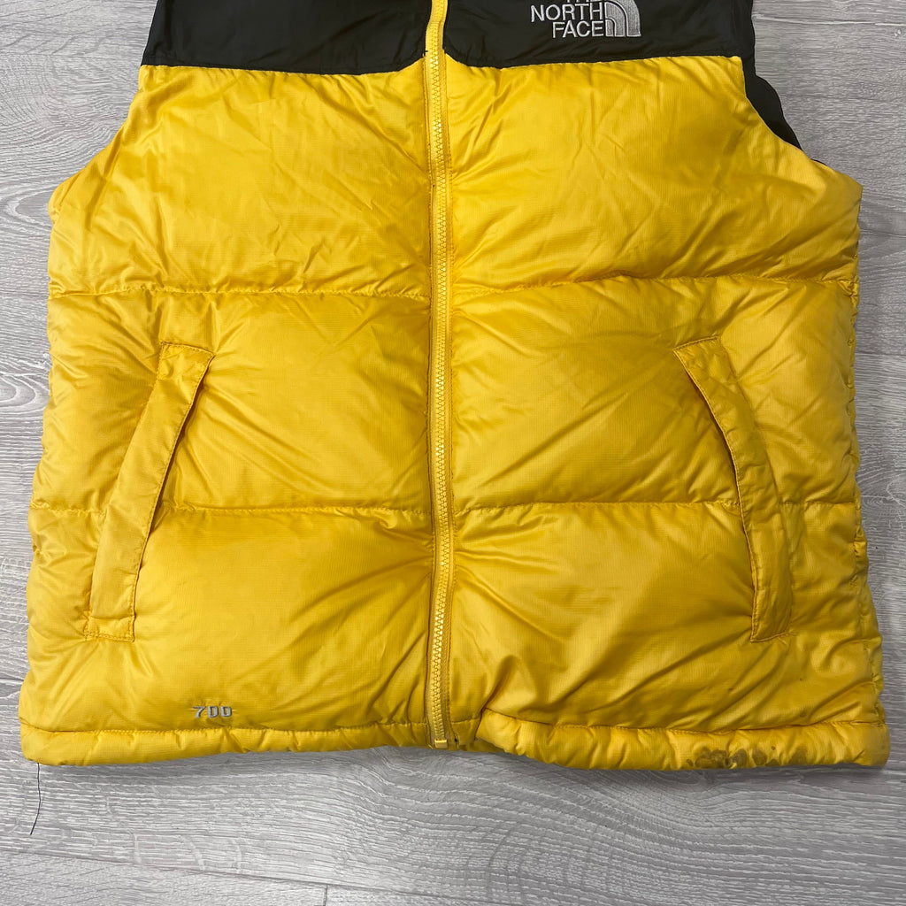 The North Face Yellow Gilet Puffer Jacket WITH SMALL STAIN