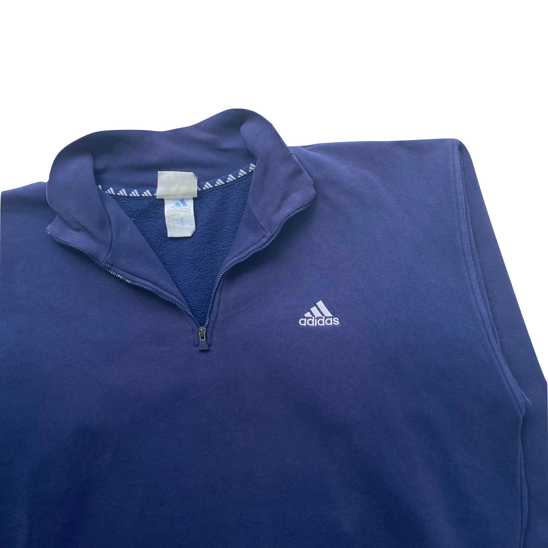 Adidas Navy Blue 1/4 Zip Sweatshirt