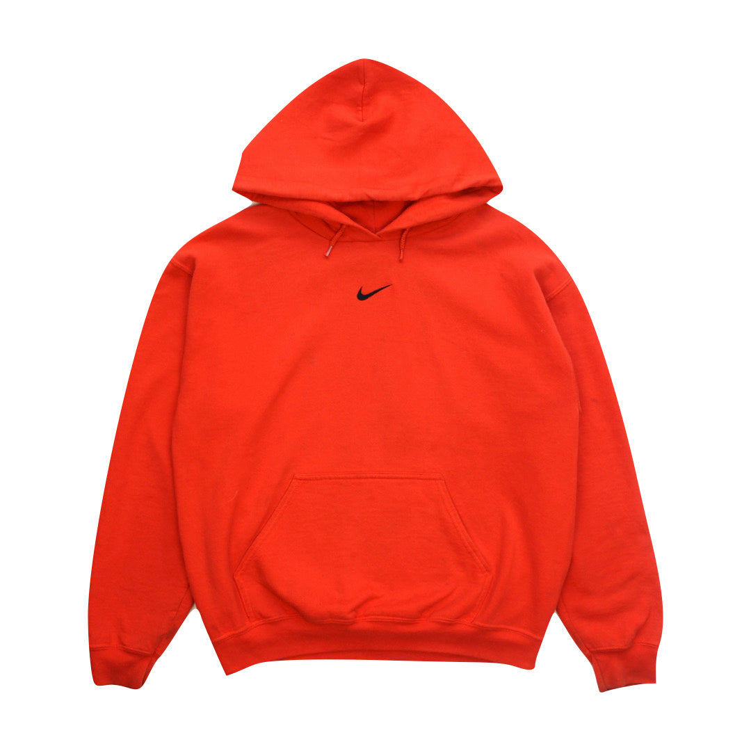 Nike Orange Center Logo Hoodie Sweatshirt