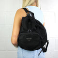 Prada Black Nylon Bagpack