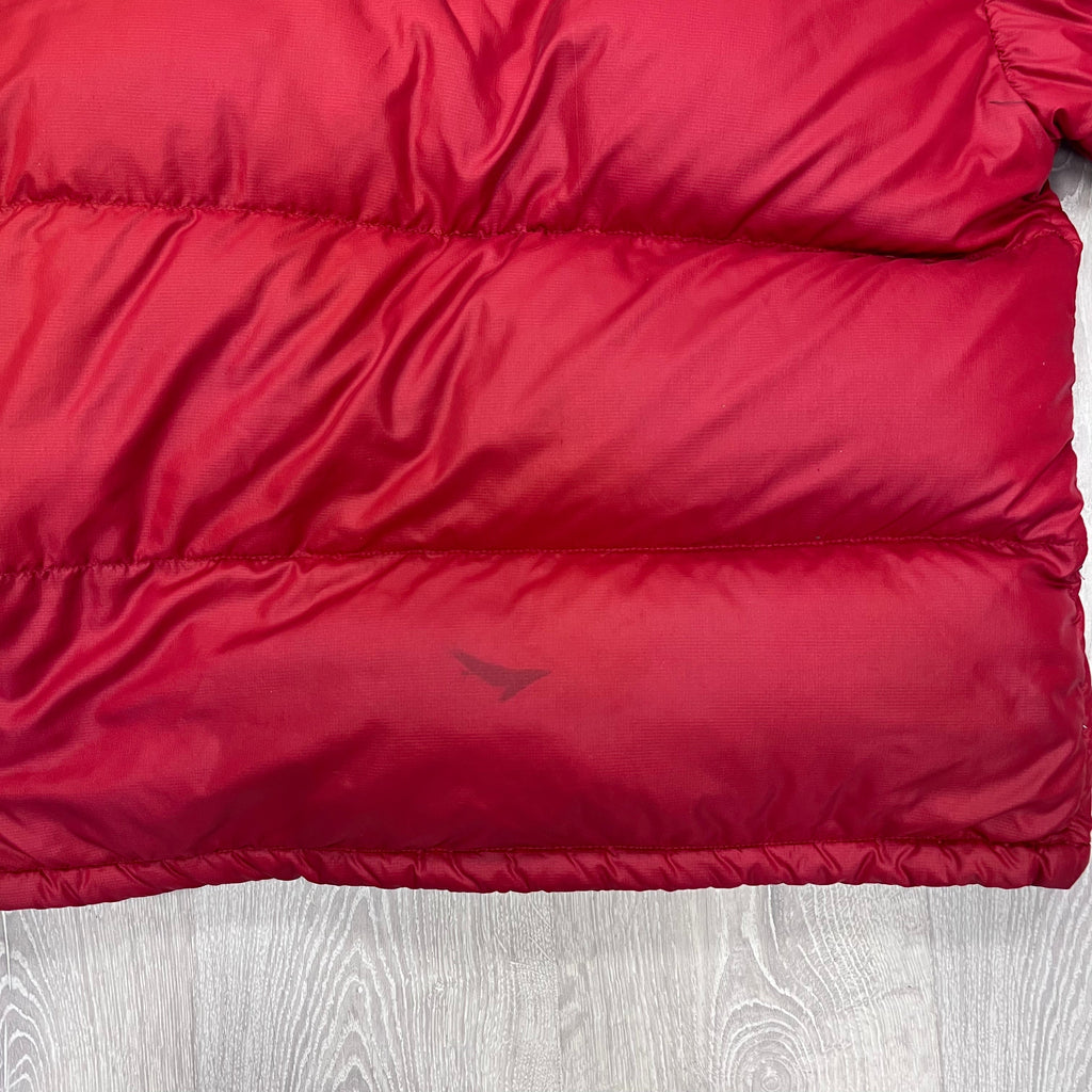 The North Face Light Maroon Red Puffer Jacket WITH STAIN ON BACK
