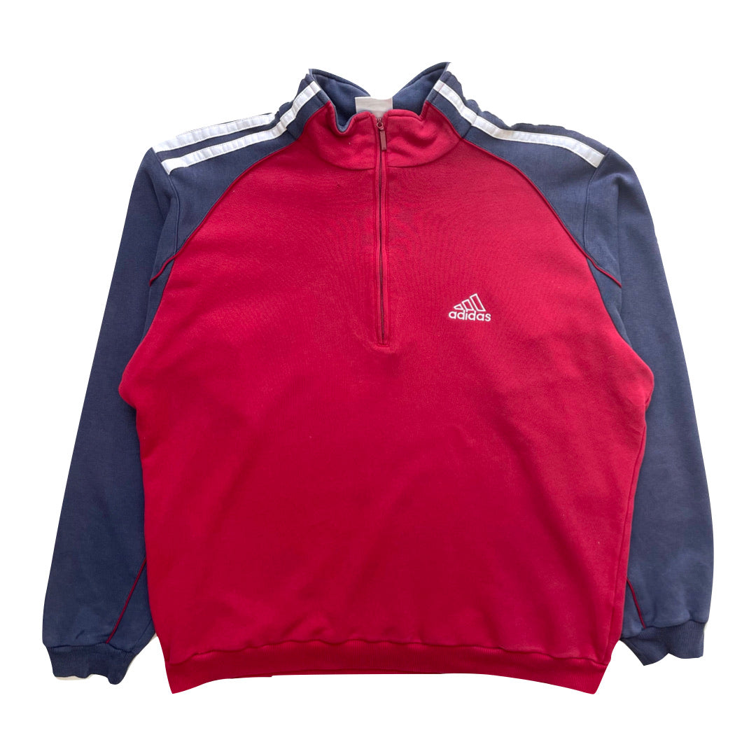 Adidas Red & Navy 1/4 Zip Sweatshirt