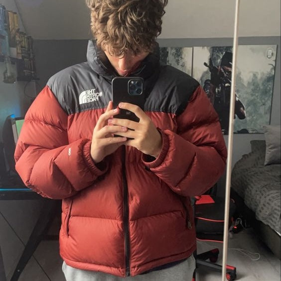 The North Face Light Maroon Red Puffer Jacket